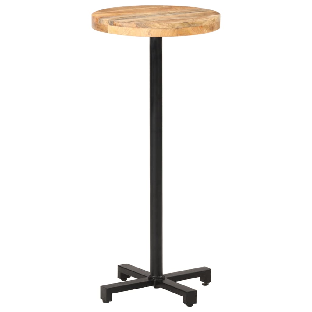 Bar Table Round Ø50x110 cm Rough Mango Wood