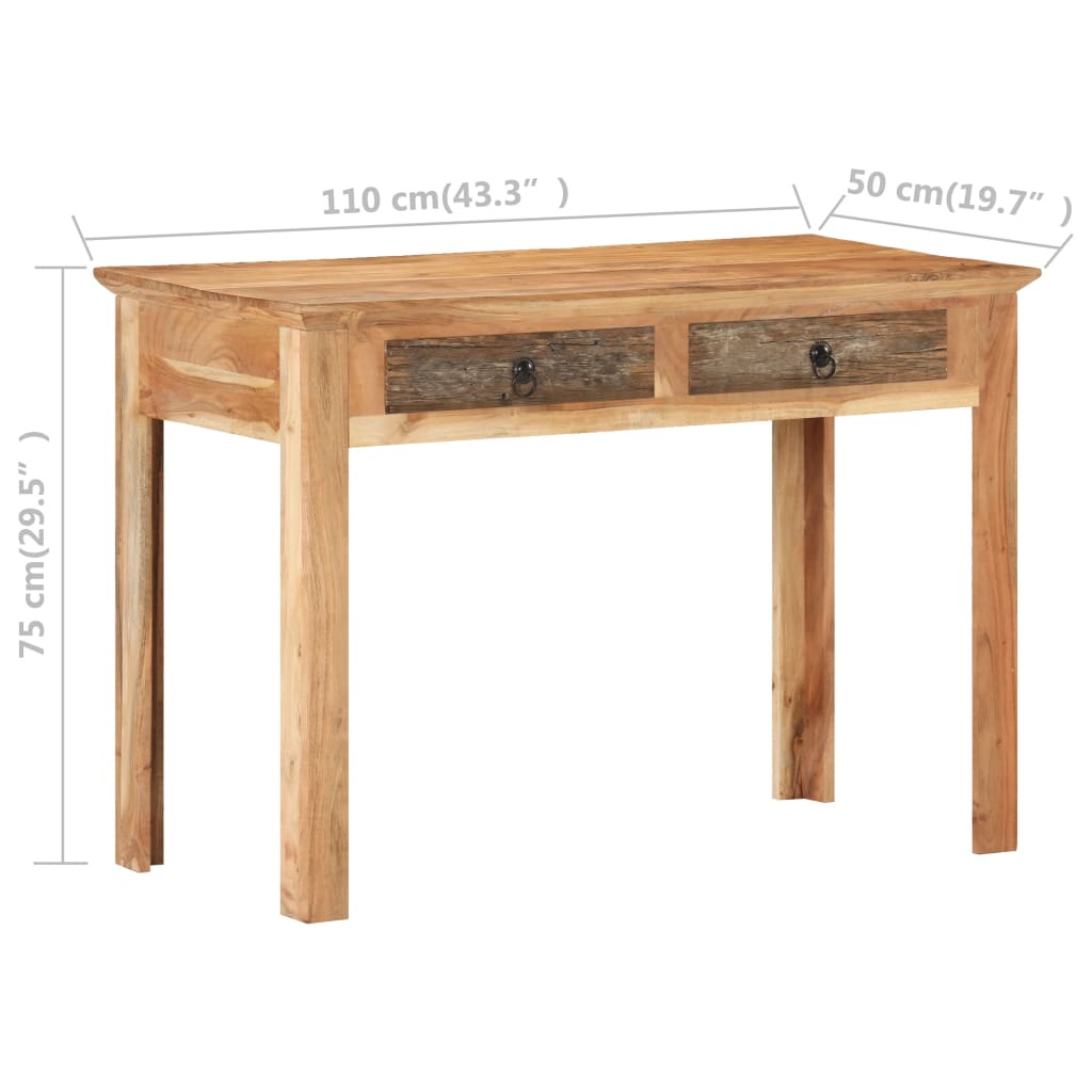 Desk 110x50x75 Cm Solid Reclaimed Wood