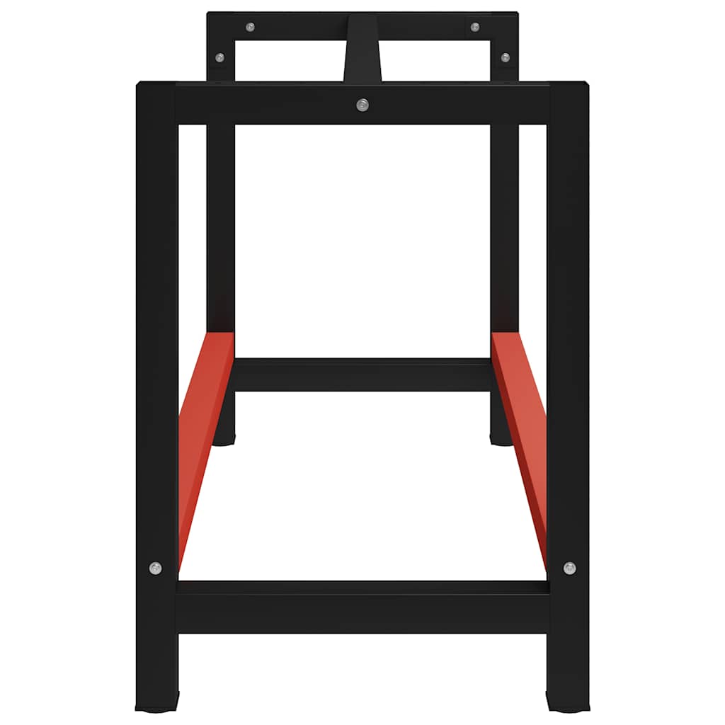 Work Bench Frame Metal 120x57x79 cm Black and Red