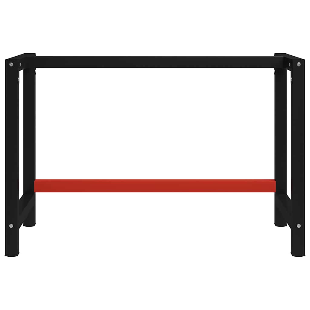 Work Bench Frame Metal 120x57x79 cm Black and Red