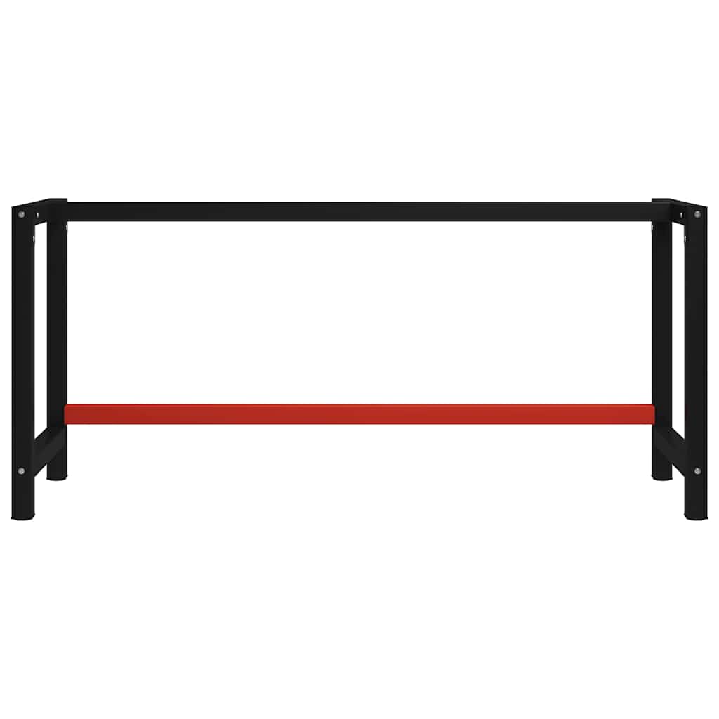 Work Bench Frame Metal 175x57x79 cm Black and Red