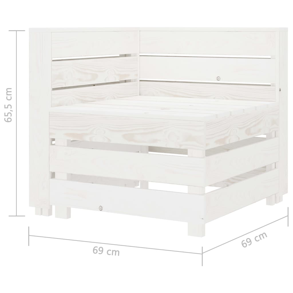 Garden Pallet Corner Sofa White Wood
