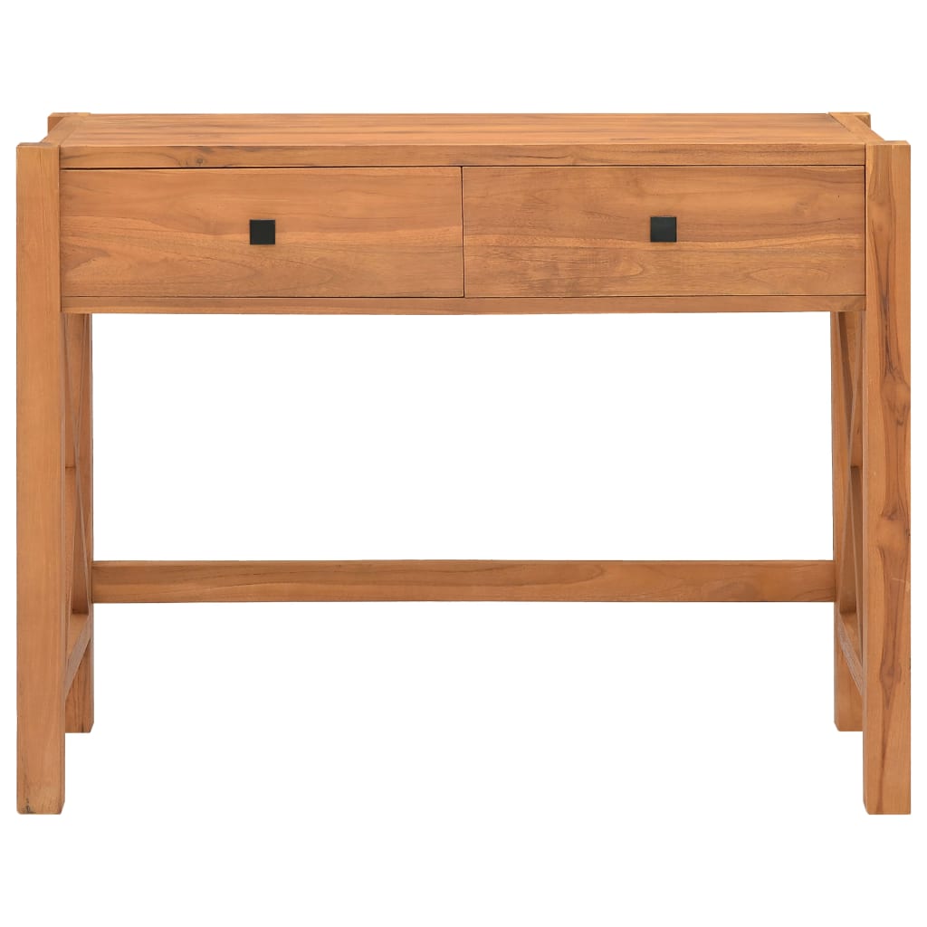 Desk with 2 Drawers 100x40x75 cm Teak Wood