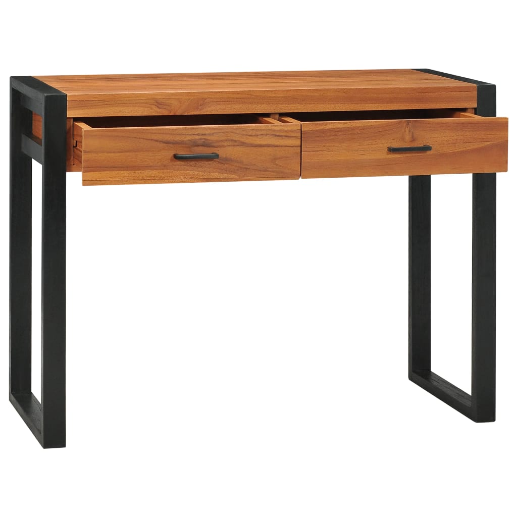 Desk with 2 Drawers 100x40x75 cm Teak Wood