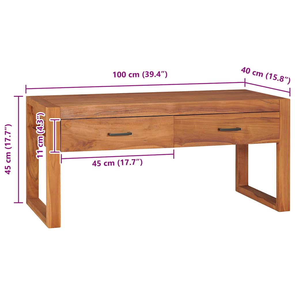 TV Cabinet 100x40x45 cm Teak Wood