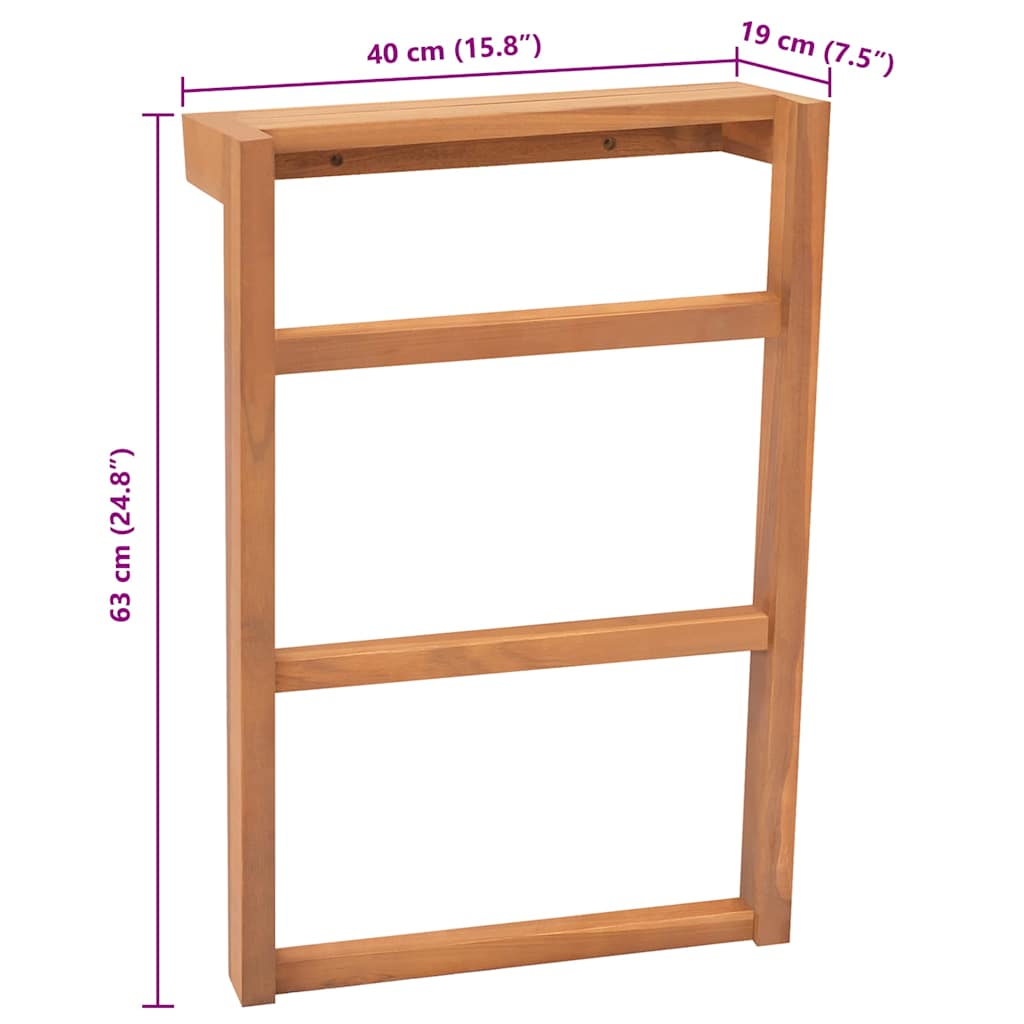 Towel Racks 2 pcs Solid Teak Wood
