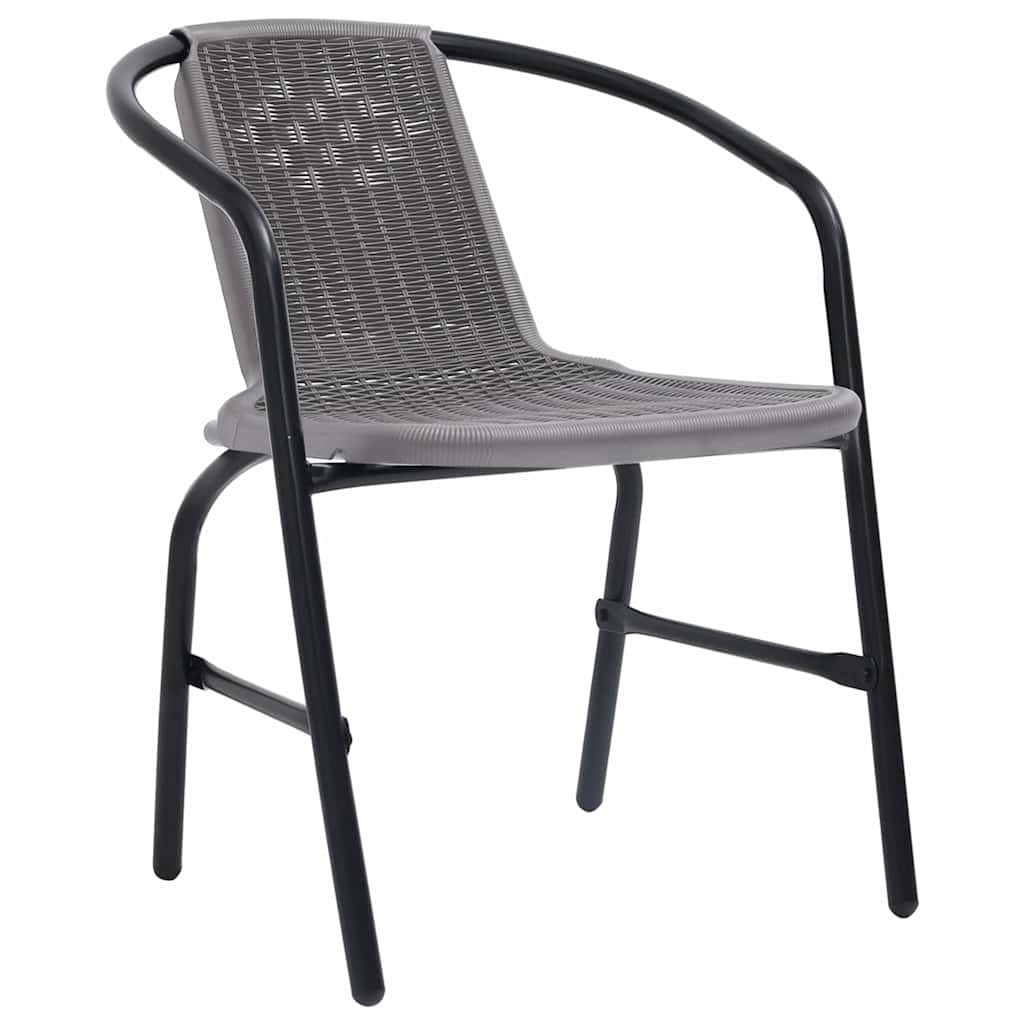 Garden Chairs 2 pcs Plastic Rattan and Steel 110 kg