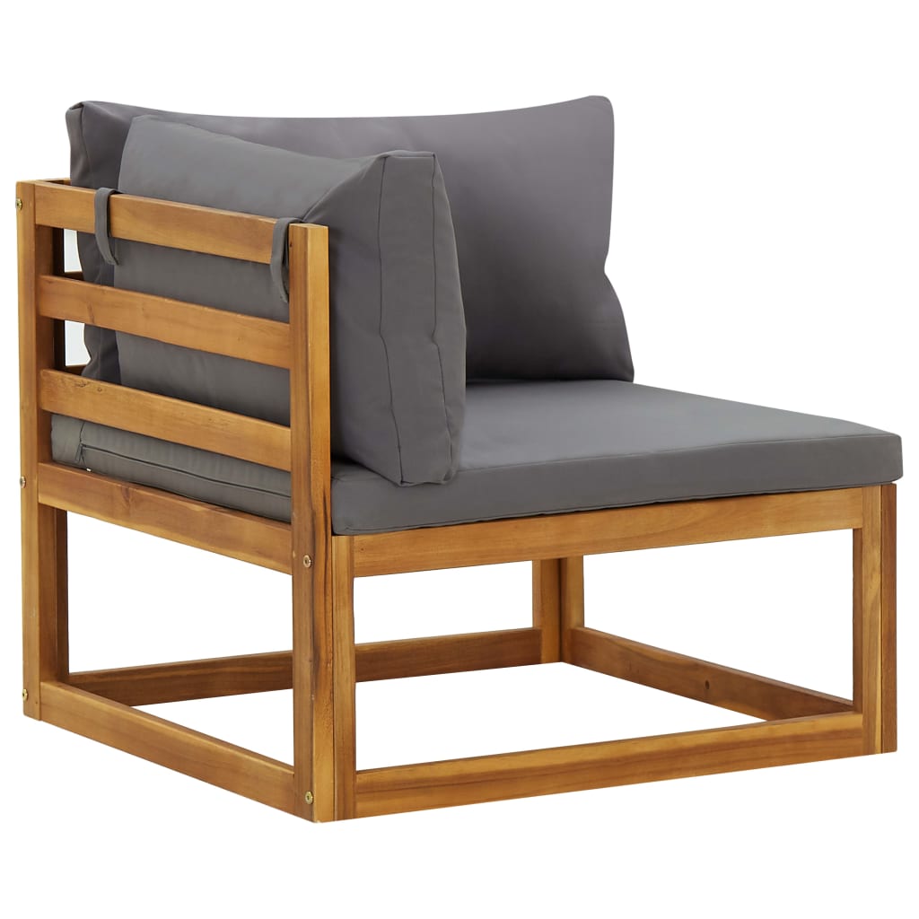 Sectional Corner Sofas 2 pcs with Cushions Dark Grey