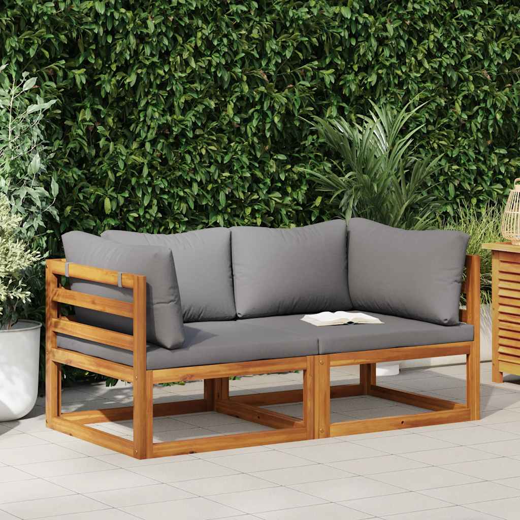Sectional Corner Sofas 2 pcs with Cushions Dark Grey