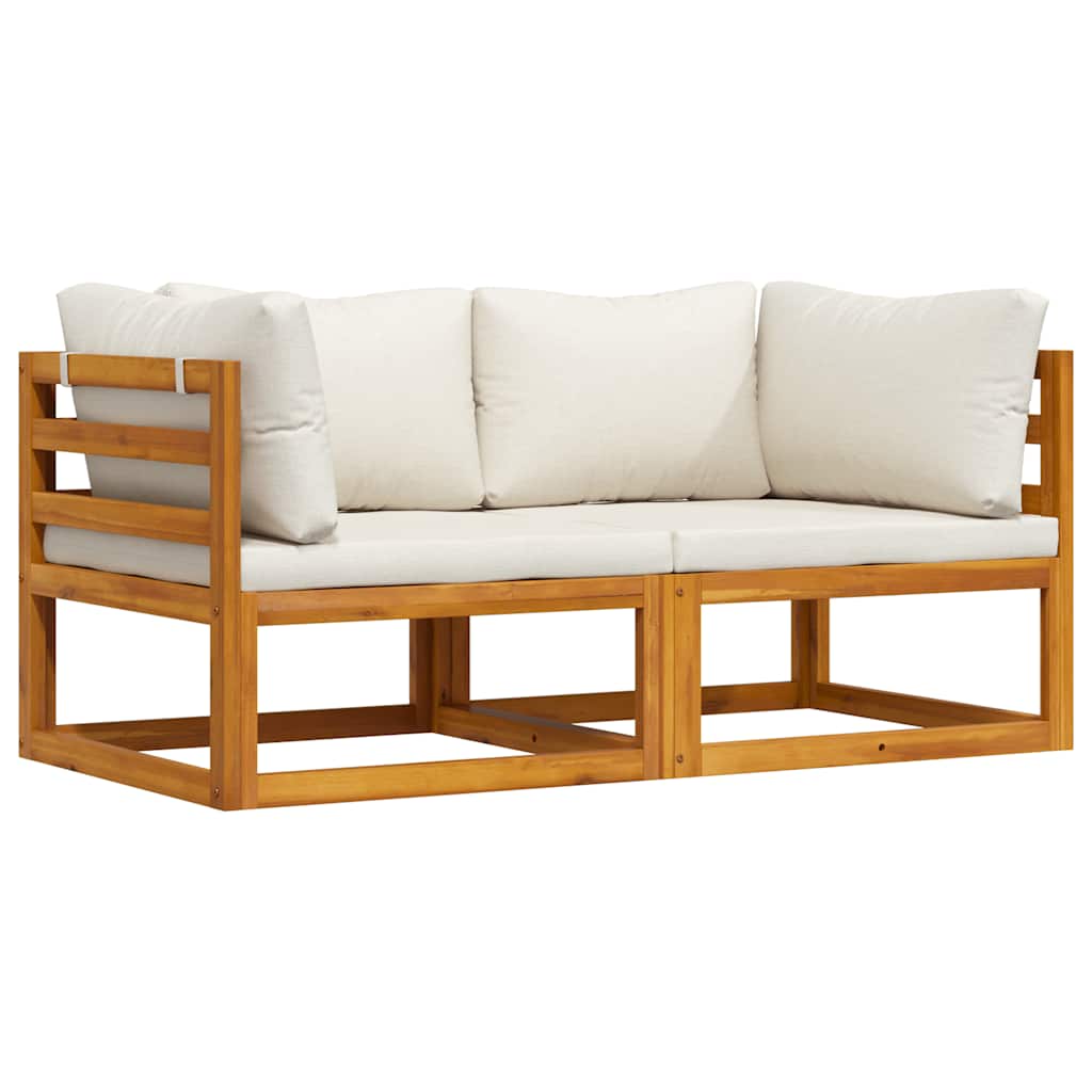 Sectional Corner Sofas 2 pcs with Cushions Cream White