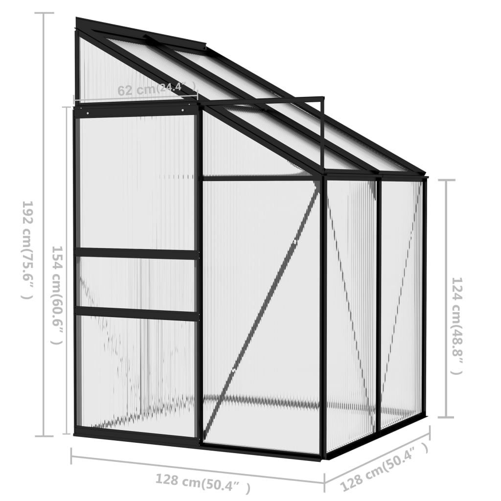 Greenhouse Anthracite Aluminium 2.59 m?