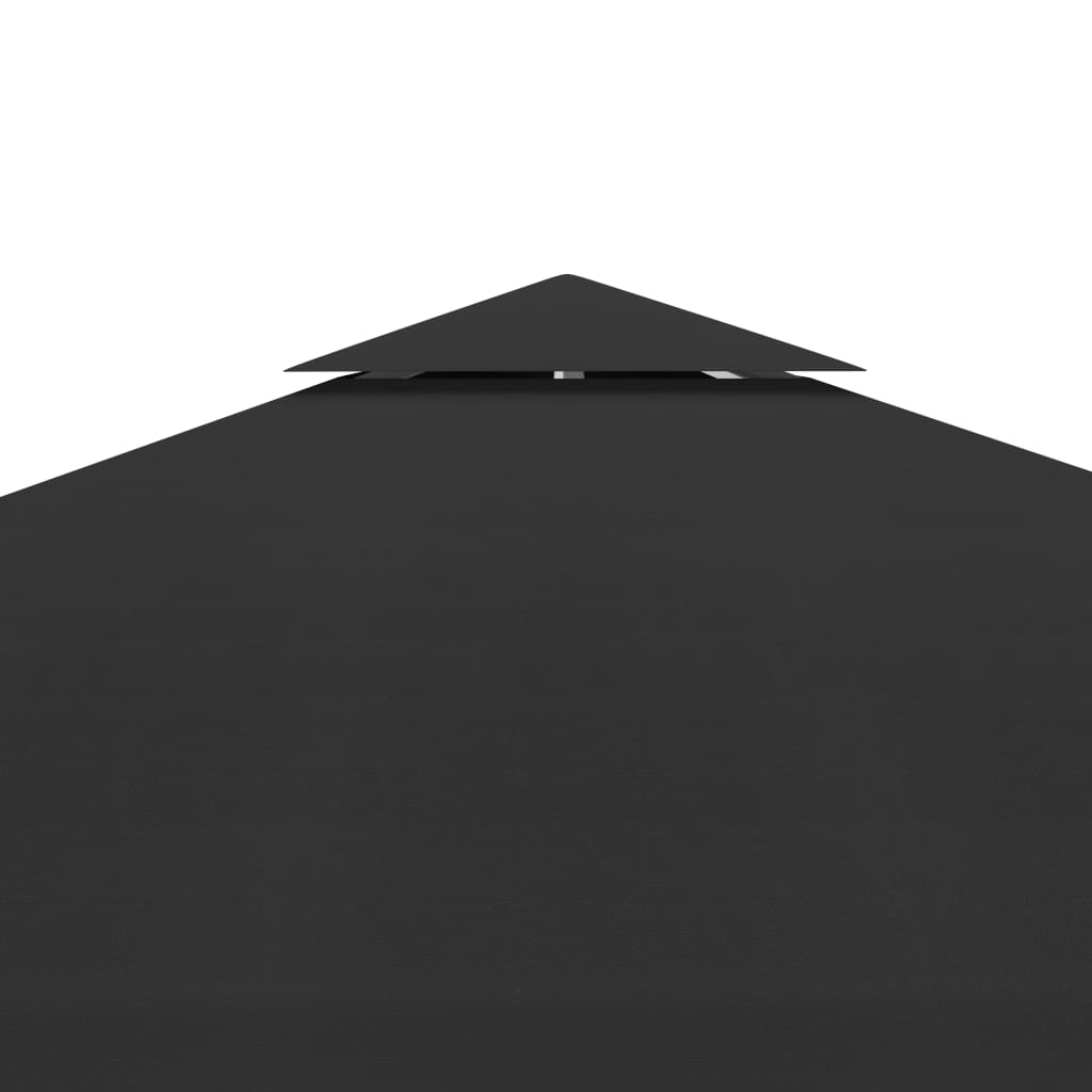 2-Tier Gazebo Top Cover 310 g/m² 3x3 m Black