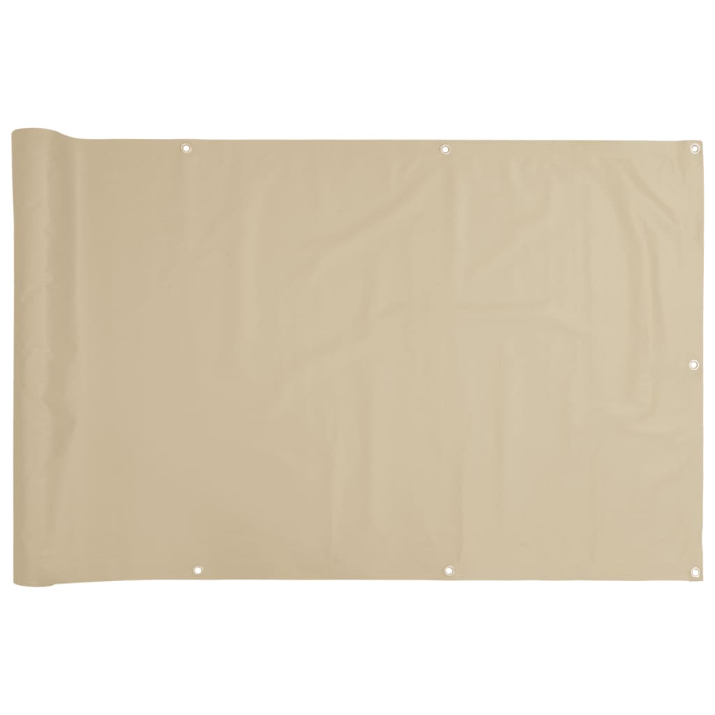 Balcony Screen Beige 120x500 cm Oxford Fabric