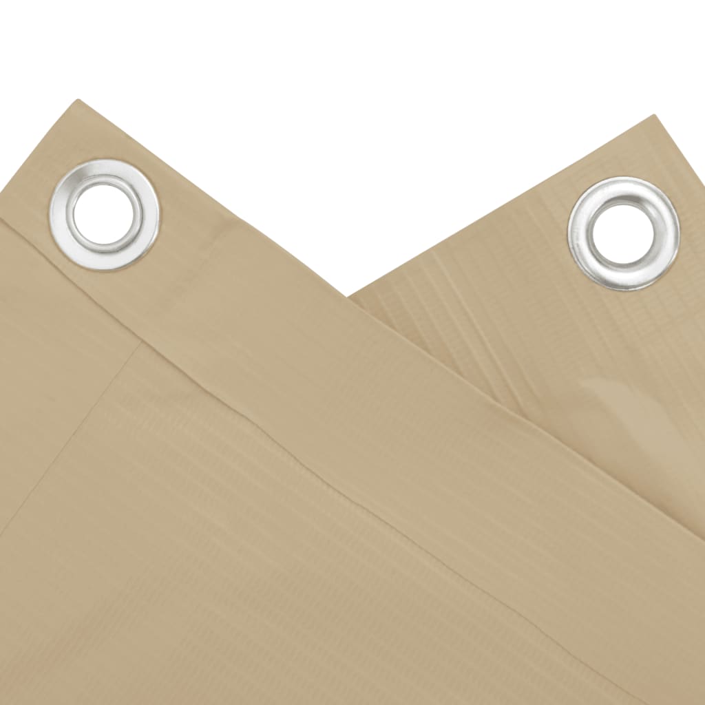 Balcony Screen Beige 120x600 cm Oxford Fabric