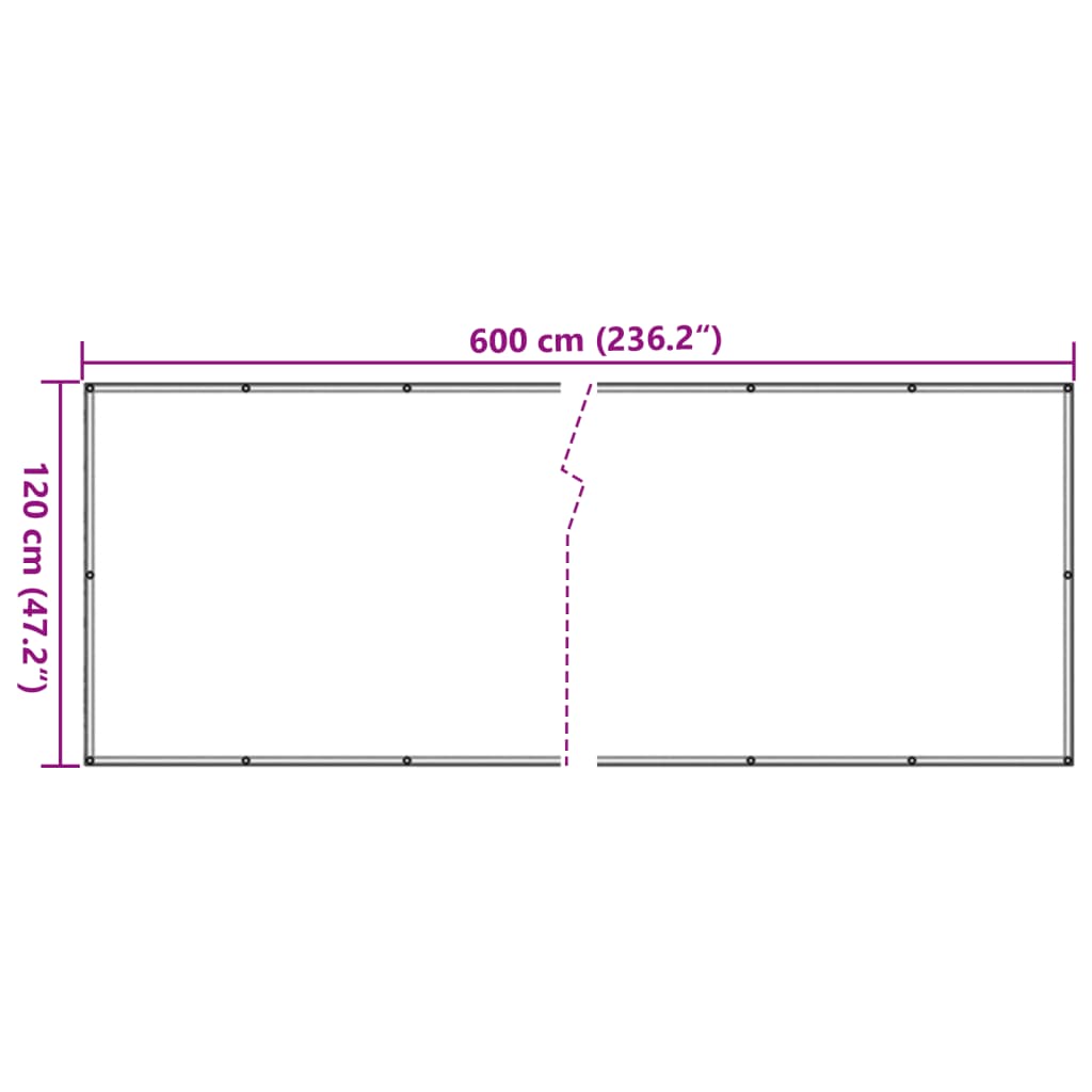 Balcony Screen Beige 120x600 cm Oxford Fabric