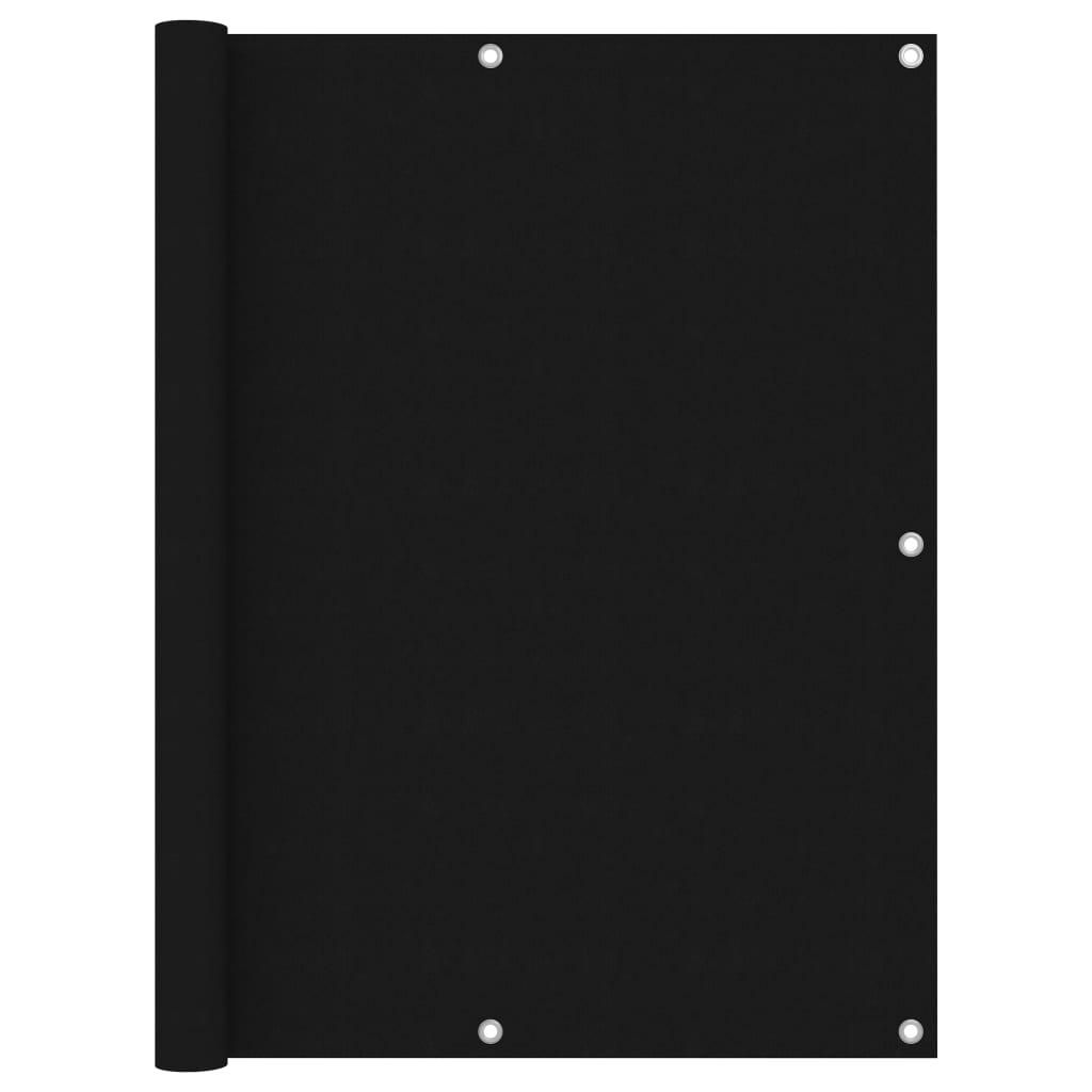 Balcony Screen Black 120x600 cm Oxford Fabric