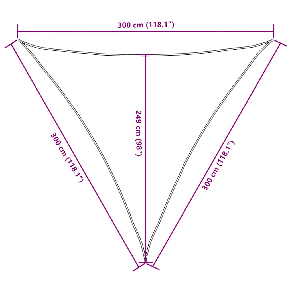 Sunshade Sail Oxford Fabric Triangular 3x3x3 m Anthracite