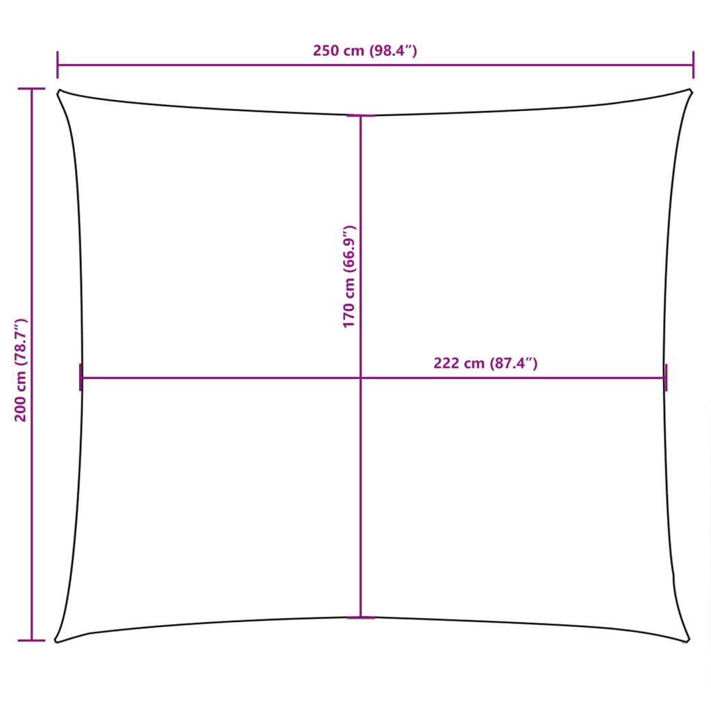 Sunshade Sail Oxford Fabric Rectangular 2x2.5 m Black