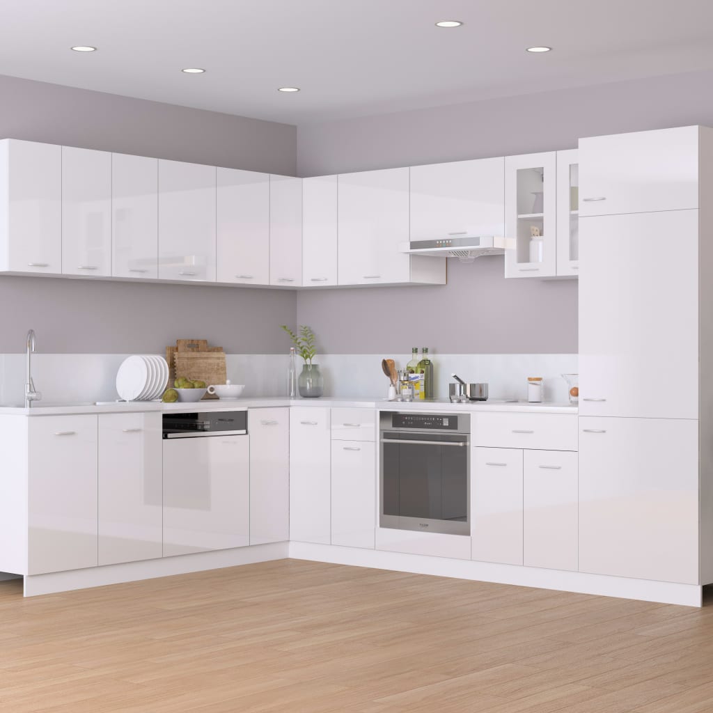 Sink Bottom Cabinet Lyon High Gloss White 80x46x81.5 cm Engineered Wood
