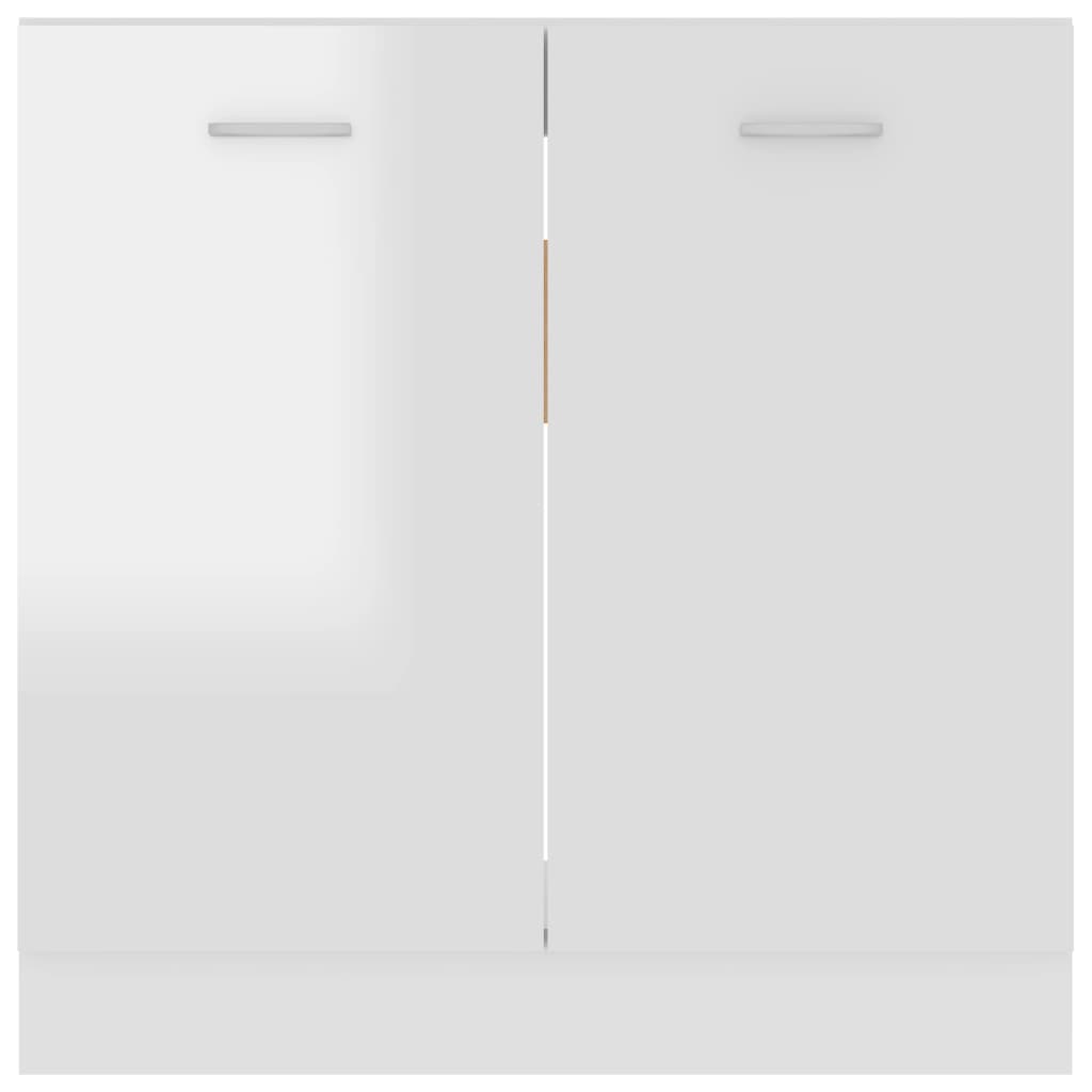 Sink Bottom Cabinet Lyon High Gloss White 80x46x81.5 cm Engineered Wood