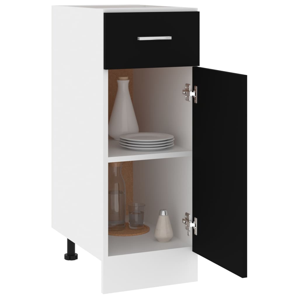 Drawer Bottom Cabinet Lyon Black 30x46x81.5 cm Engineered Wood