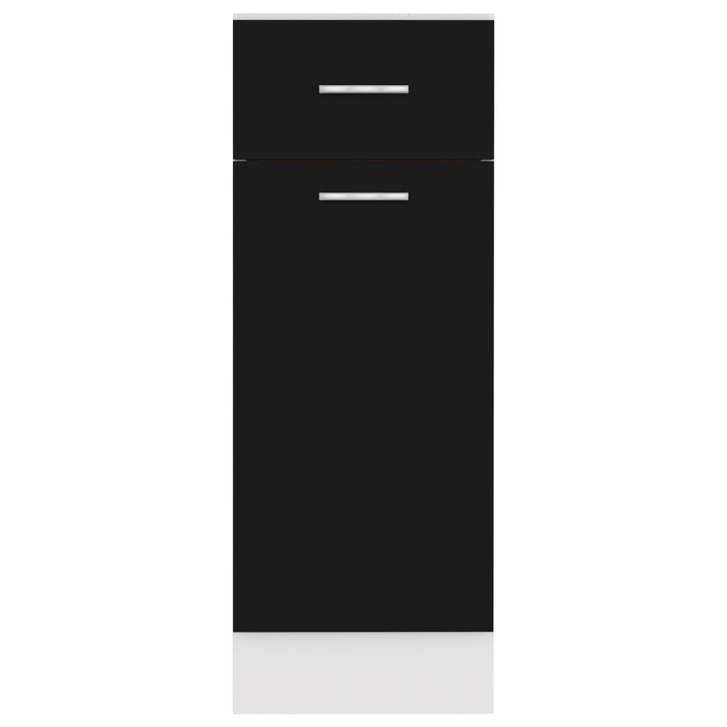 Drawer Bottom Cabinet Lyon Black 30x46x81.5 cm Engineered Wood