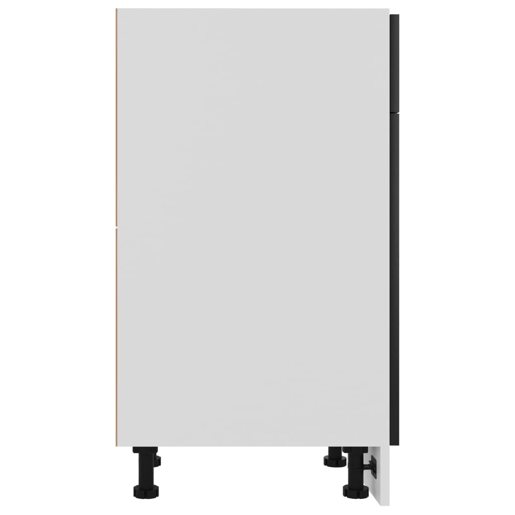 Drawer Bottom Cabinet Lyon Black 30x46x81.5 cm Engineered Wood