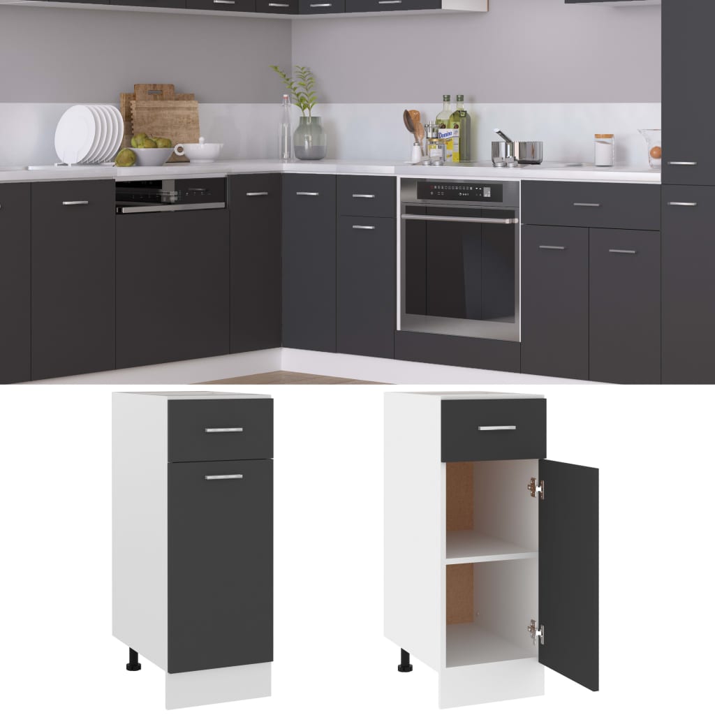 Drawer Bottom Cabinet Lyon Grey 30x46x81.5 cm Engineered Wood