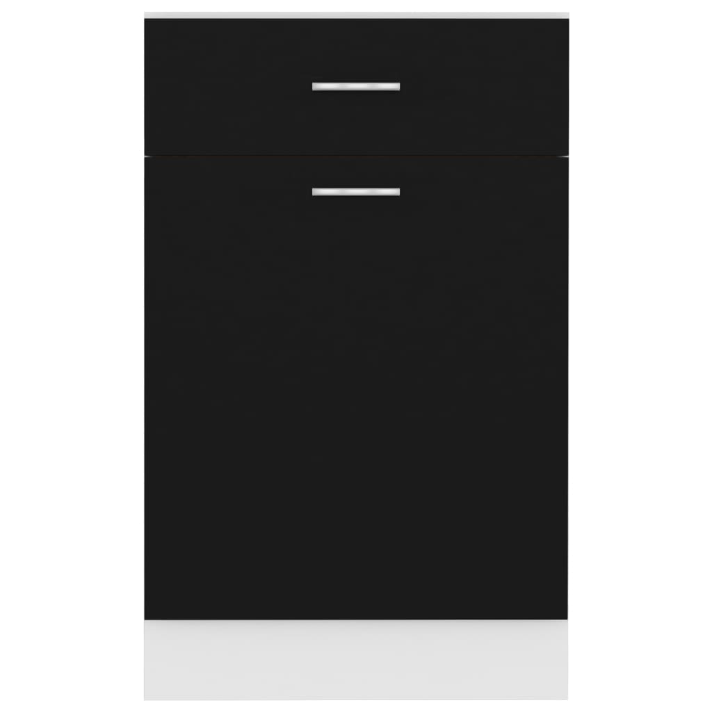 Drawer Bottom Cabinet Lyon Black 50x46x81.5 cm Engineered Wood