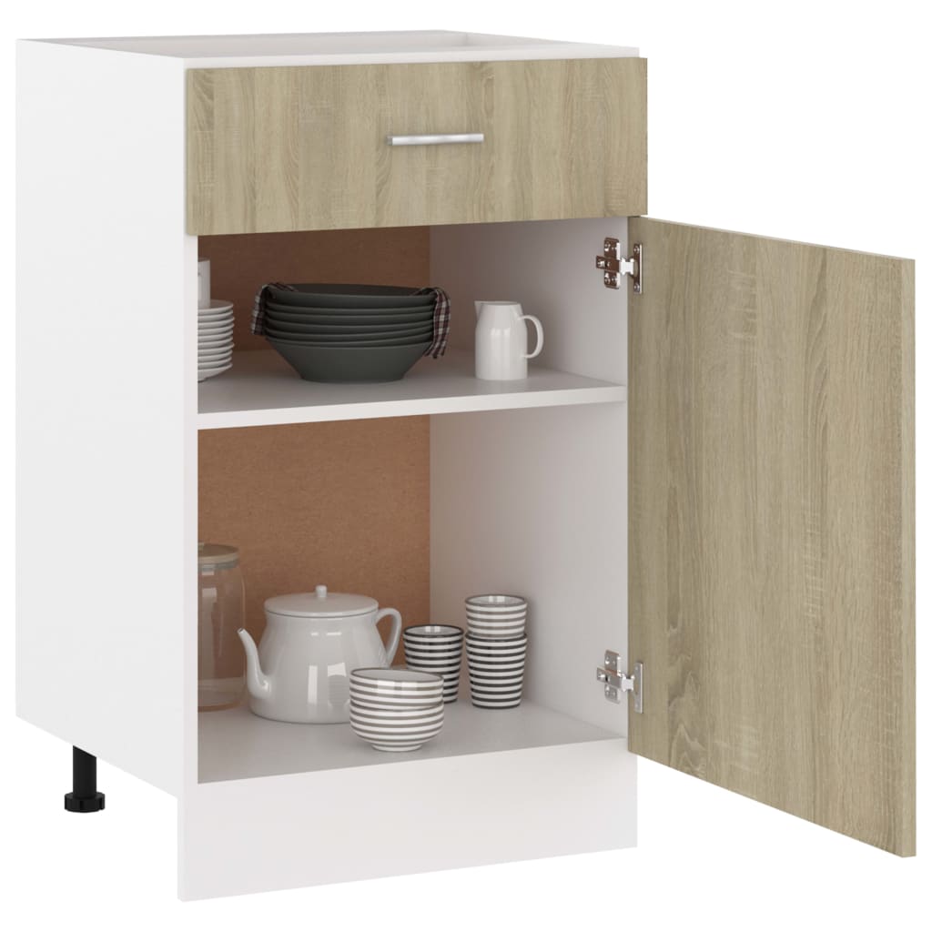 Drawer Bottom Cabinet Lyon Sonoma Oak 50x46x81.5 cm Engineered Wood