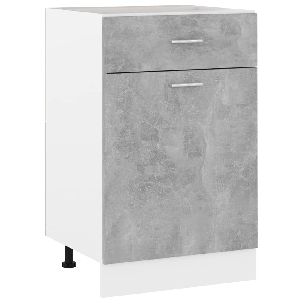 Drawer Bottom Cabinet Lyon Concrete Grey 50x46x81.5 cm Engineered Wood