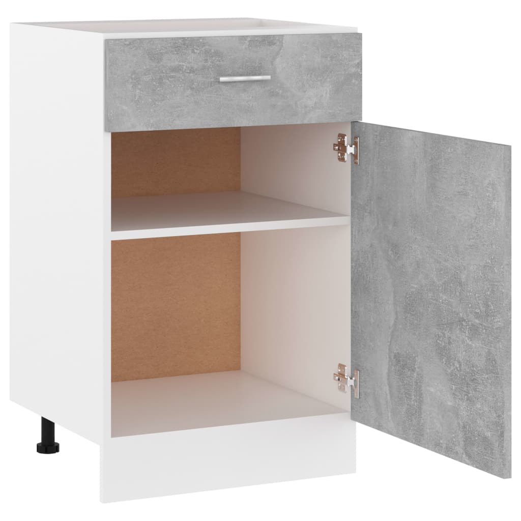 Drawer Bottom Cabinet Lyon Concrete Grey 50x46x81.5 cm Engineered Wood