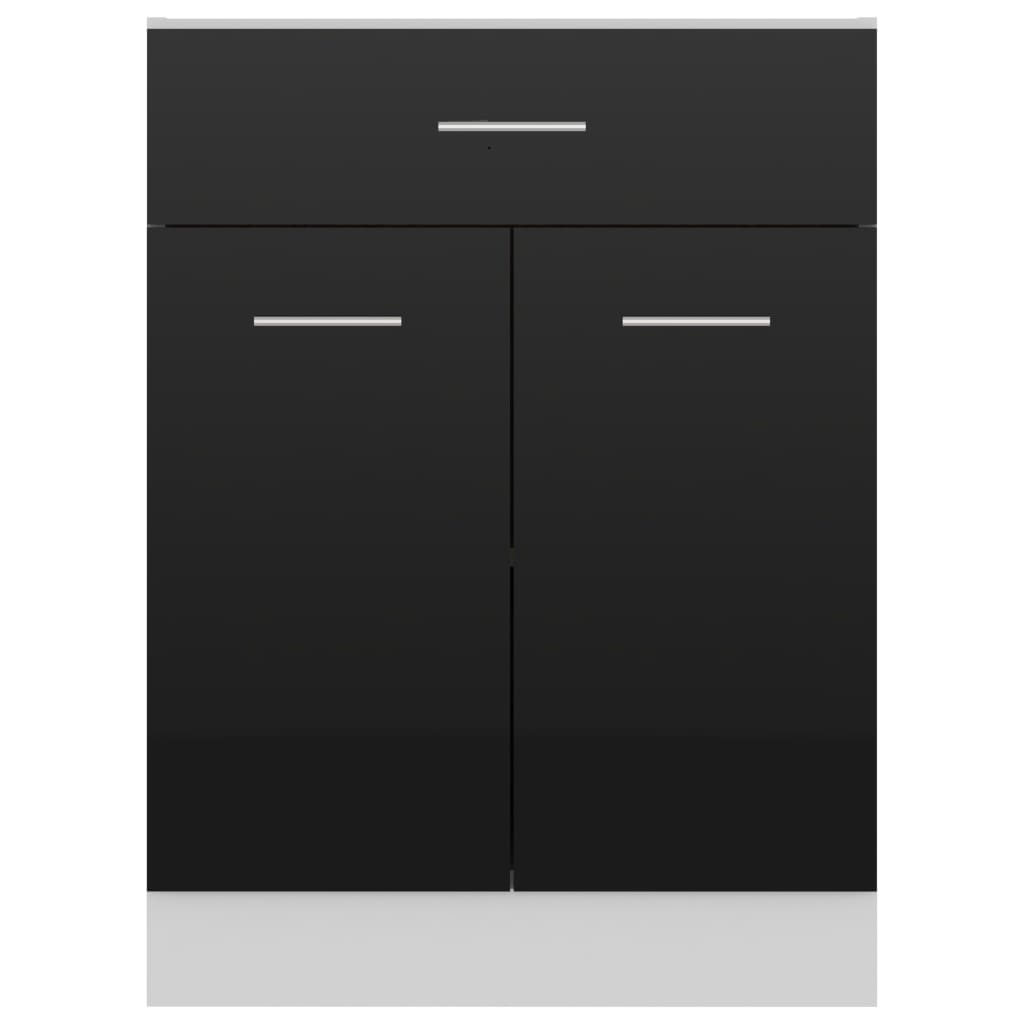 Drawer Bottom Cabinet Lyon High Gloss Black 60x46x81.5 cm Engineered Wood