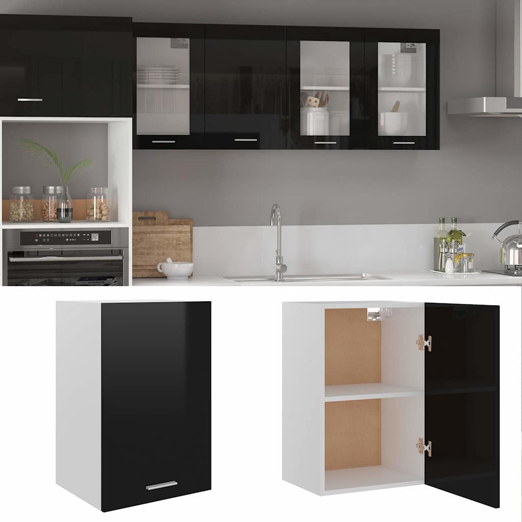Hanging Cabinet Lyon High Gloss Black 39.5x31x60 cm Engineered Wood