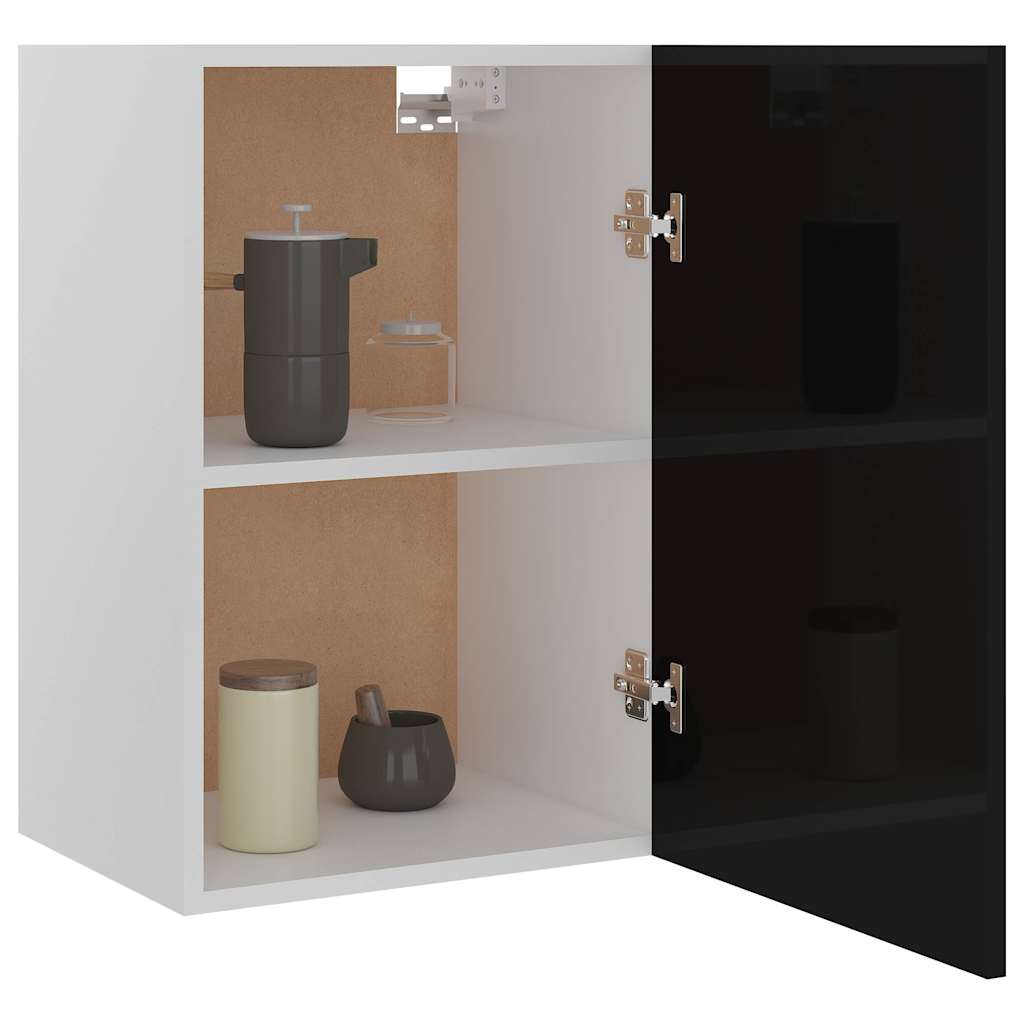 Hanging Cabinet Lyon High Gloss Black 39.5x31x60 cm Engineered Wood