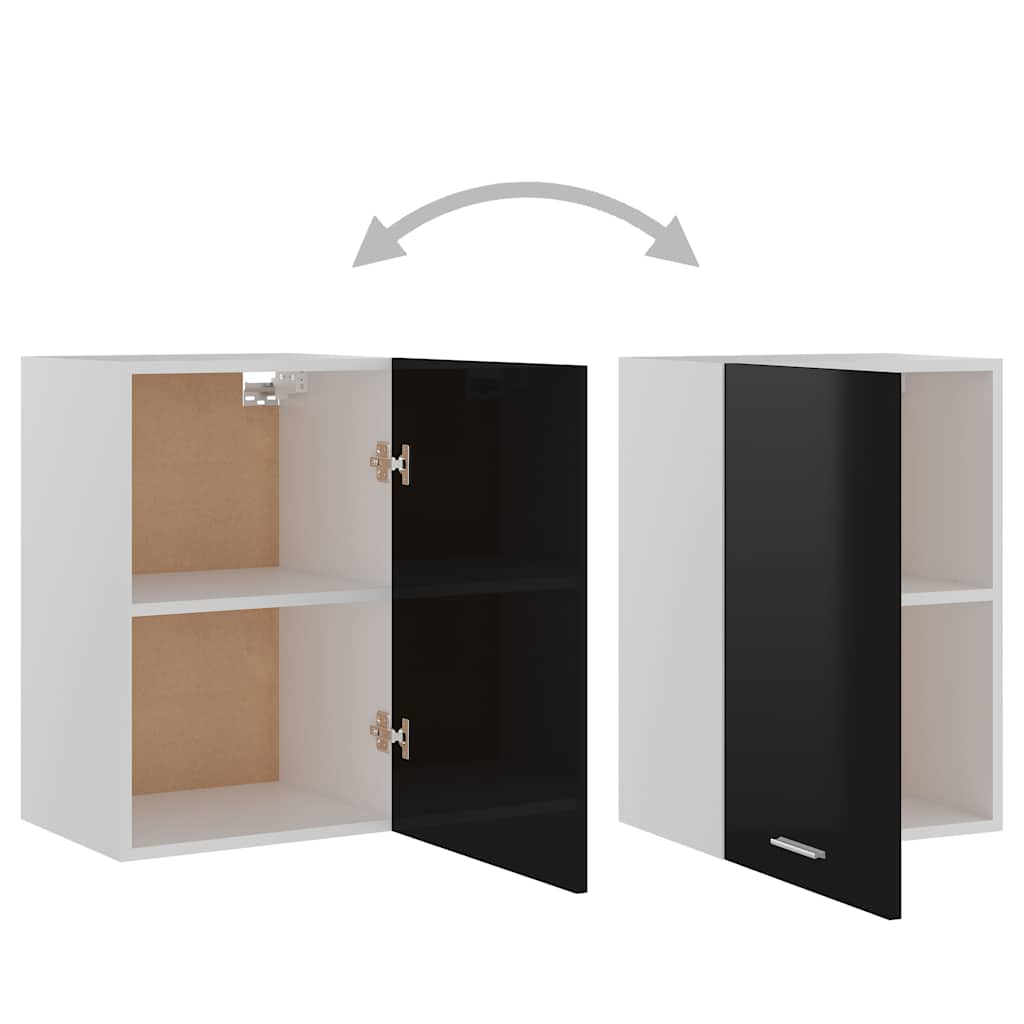 Hanging Cabinet Lyon High Gloss Black 39.5x31x60 cm Engineered Wood