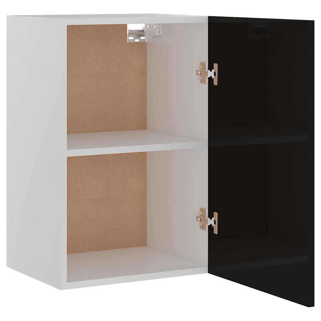 Hanging Cabinet Lyon High Gloss Black 39.5x31x60 cm Engineered Wood