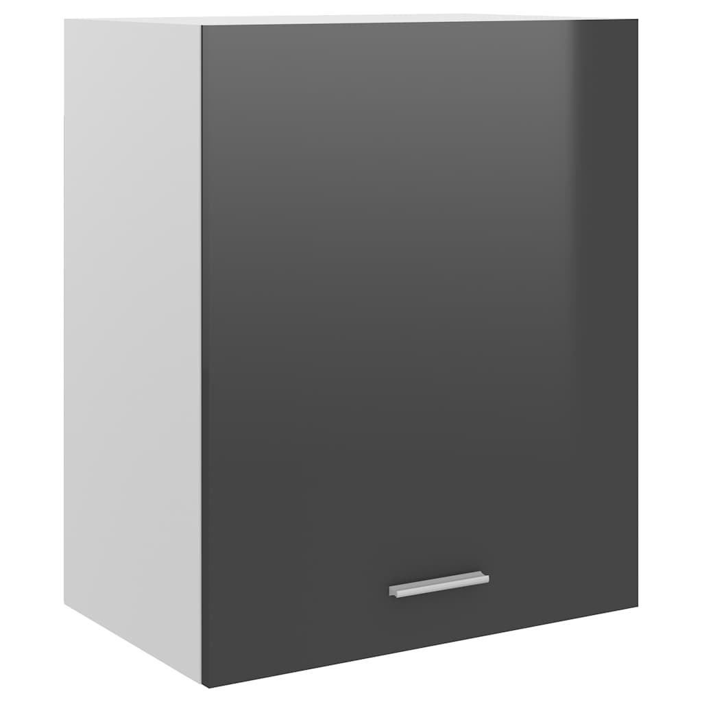 Hanging Cabinet Lyon High Gloss Grey 50x31x60 cm Engineered Wood