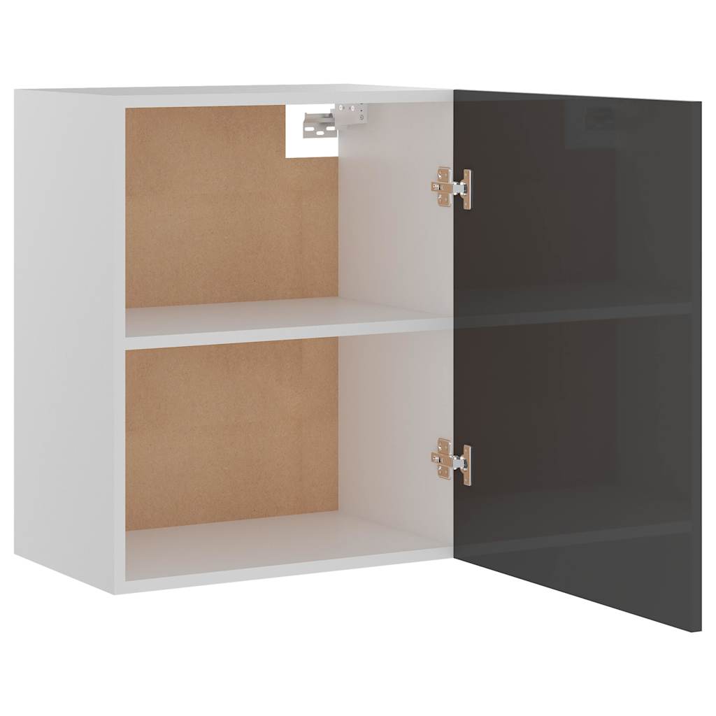 Hanging Cabinet Lyon High Gloss Grey 50x31x60 cm Engineered Wood