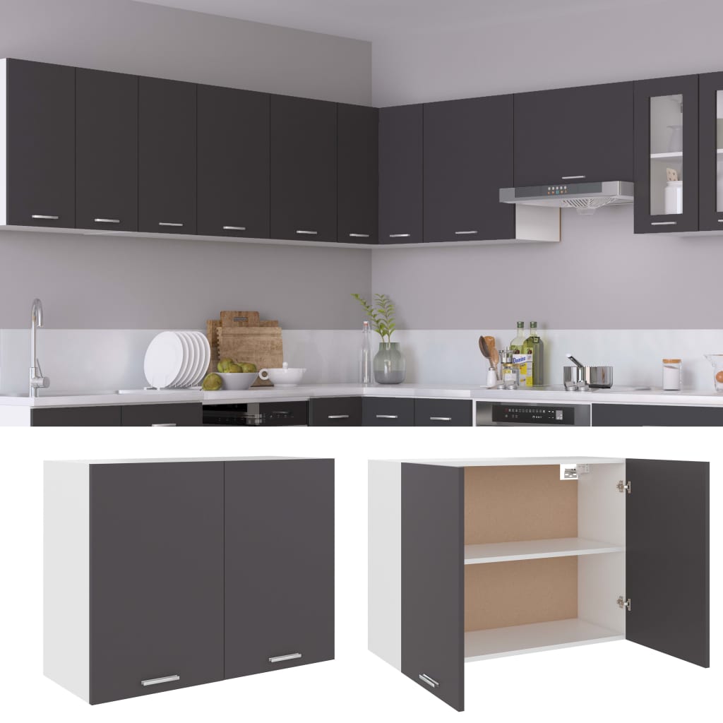 Hanging Cabinet Lyon Grey 80x31x60 cm Engineered Wood