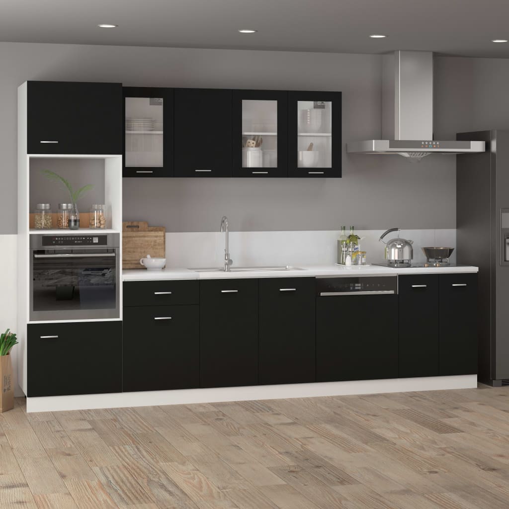 Hanging Glass Cabinet Lyon Black 40x31x60 cm Engineered Wood