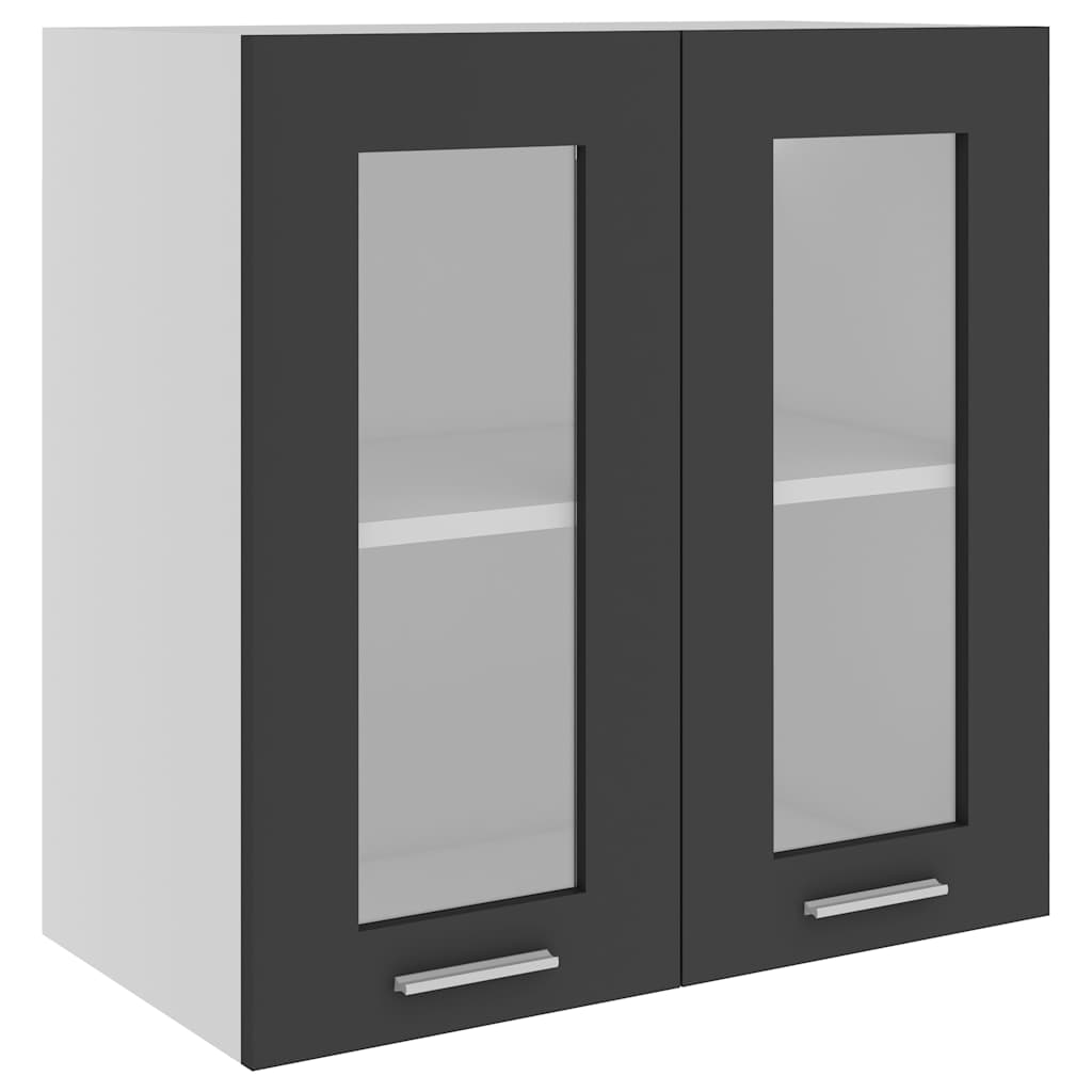 Hanging Glass Cabinet Lyon Grey 60x31x60 cm Engineered Wood