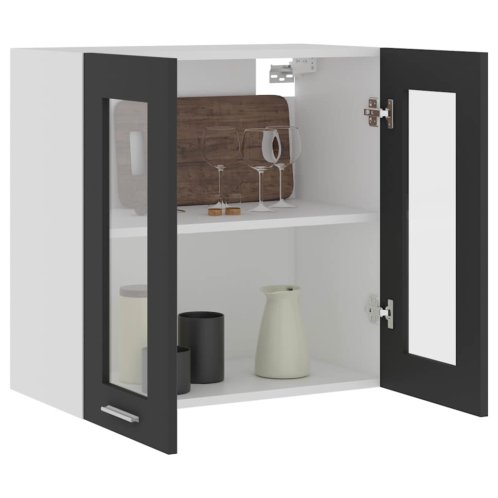 Hanging Glass Cabinet Lyon Grey 60x31x60 cm Engineered Wood