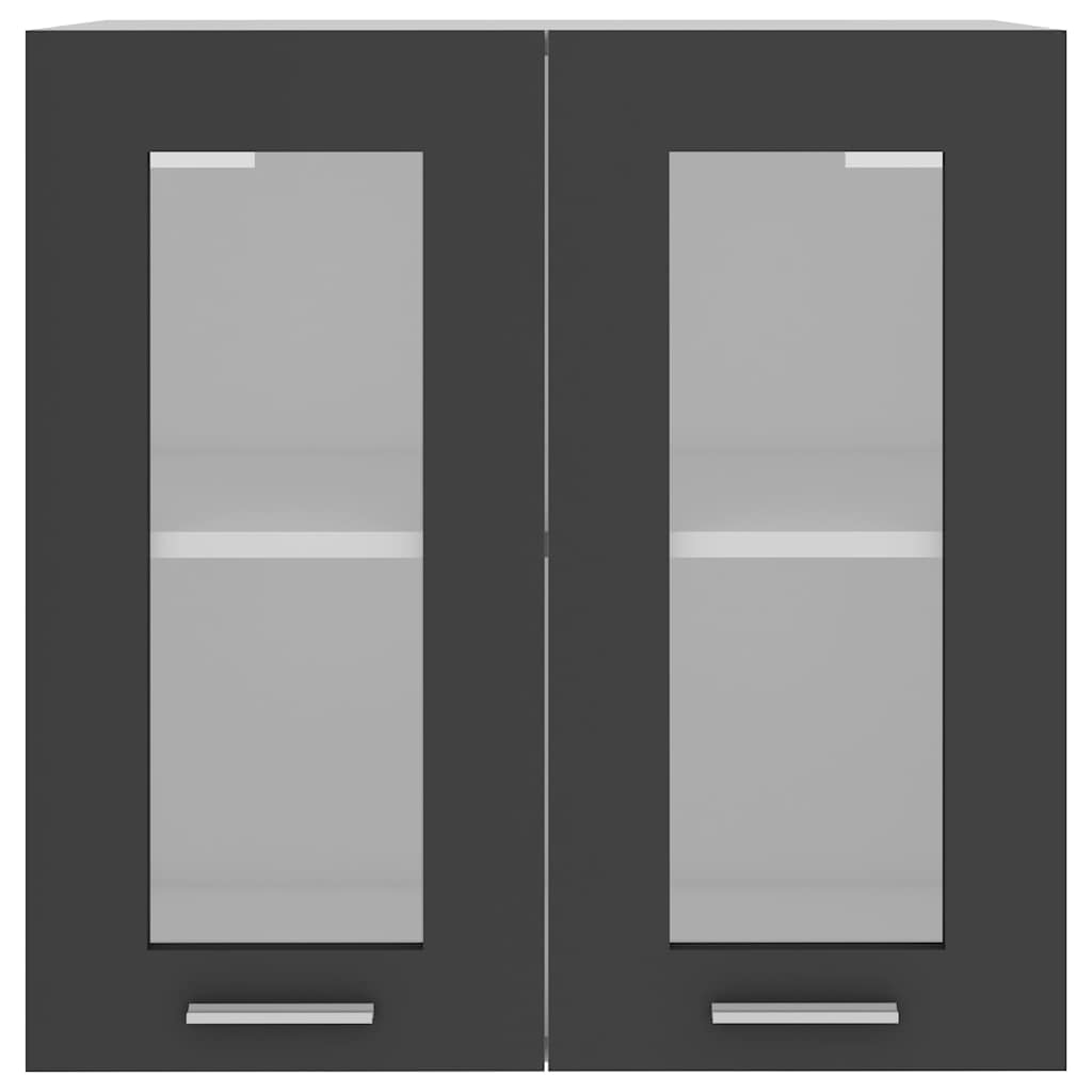 Hanging Glass Cabinet Lyon Grey 60x31x60 cm Engineered Wood