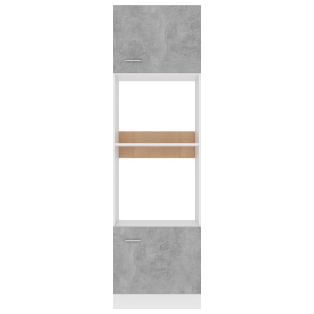Microwave Cabinet Concrete Grey 60x57x207 cm Engineered Wood