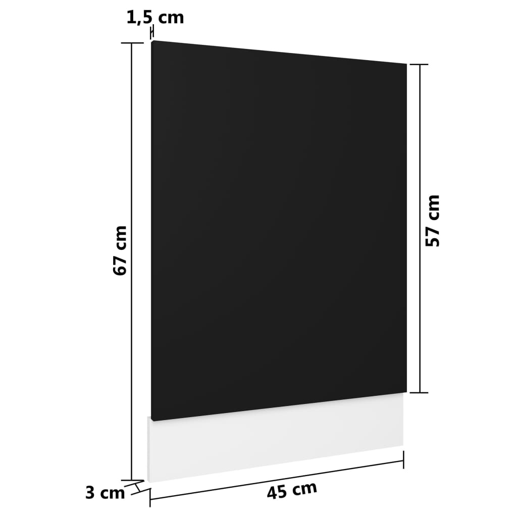 Dishwasher Panel Lyon Black 45x3x67 cm Engineered Wood