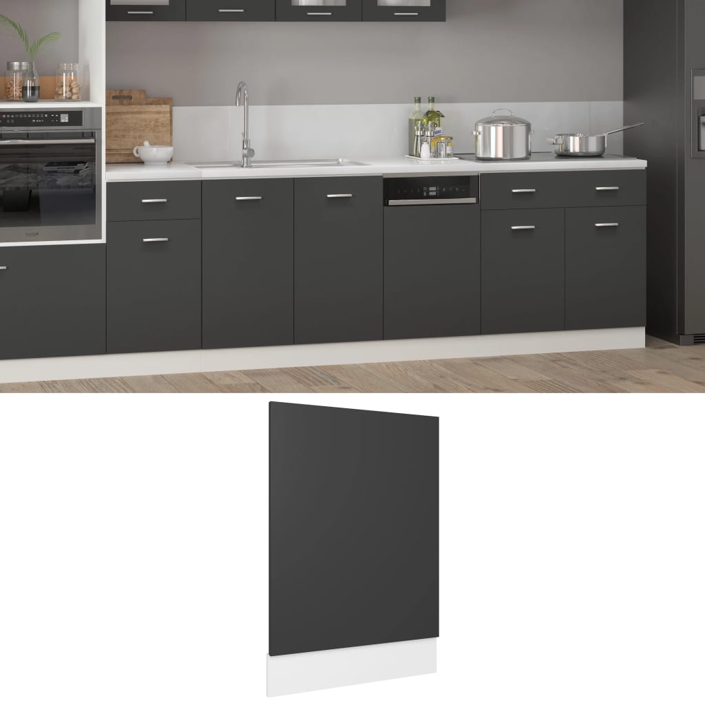 Dishwasher Panel Lyon Grey 45x3x67 cm Engineered Wood