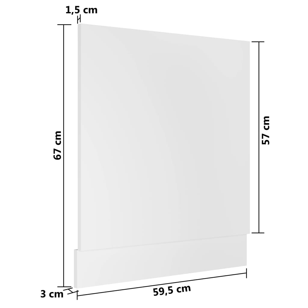 Dishwasher Panel Lyon White 59.5x3x67 cm Engineered Wood
