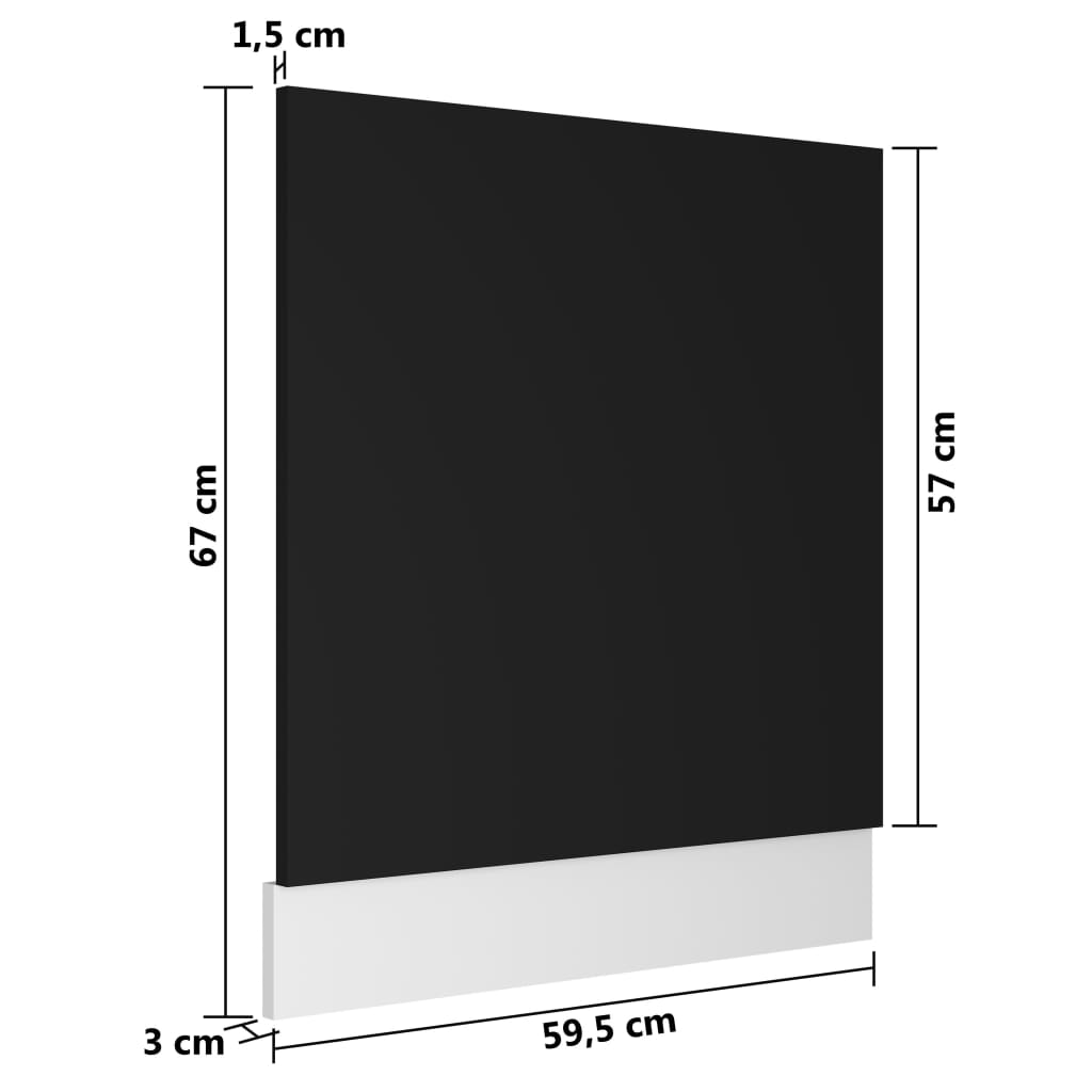 Dishwasher Panel Lyon Black 59.5x3x67 cm Engineered Wood