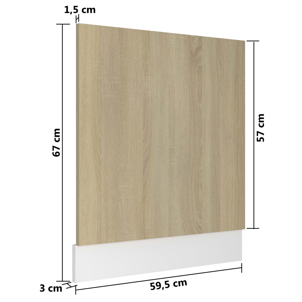 Dishwasher Panel Lyon Sonoma Oak 59.5x3x67 cm Engineered Wood
